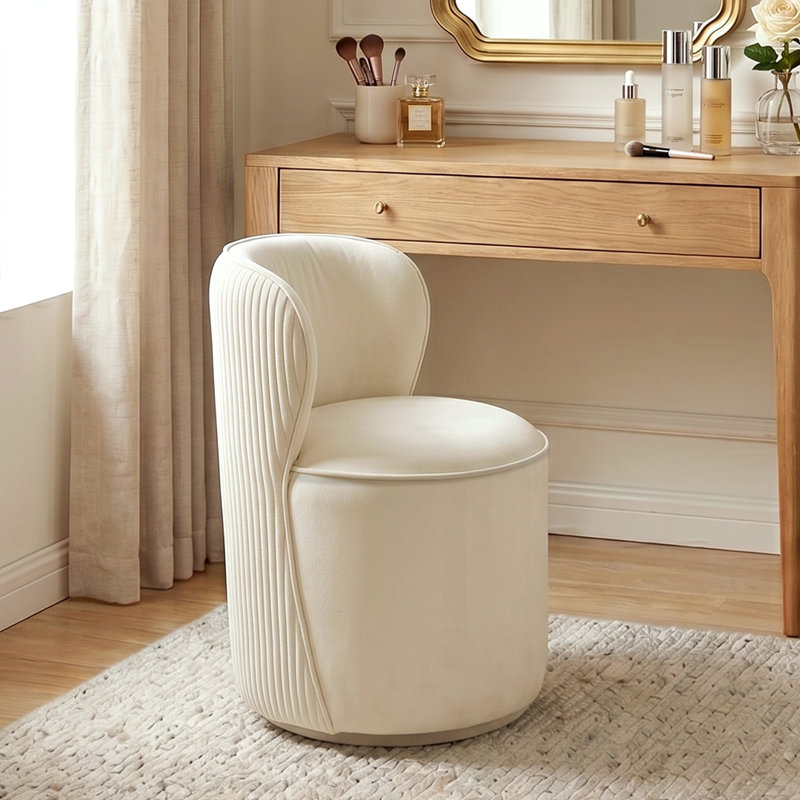 Tabouret de coiffeuse Modern 360 °, Vetvel beige