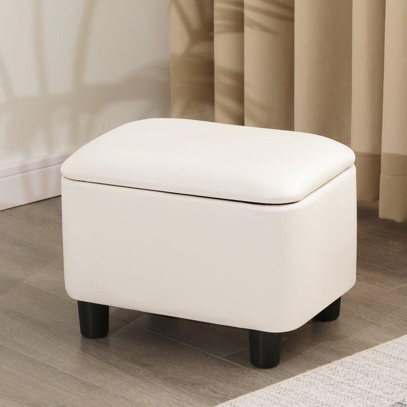 Repose-pieds avec rangement 16 po, Blanc