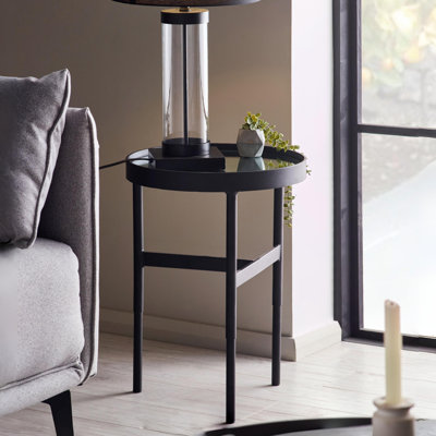 Loughman Mirror Glass Lamp Table