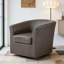 Fauteuil demi-tonneau pivotant en similicuir-2050331422