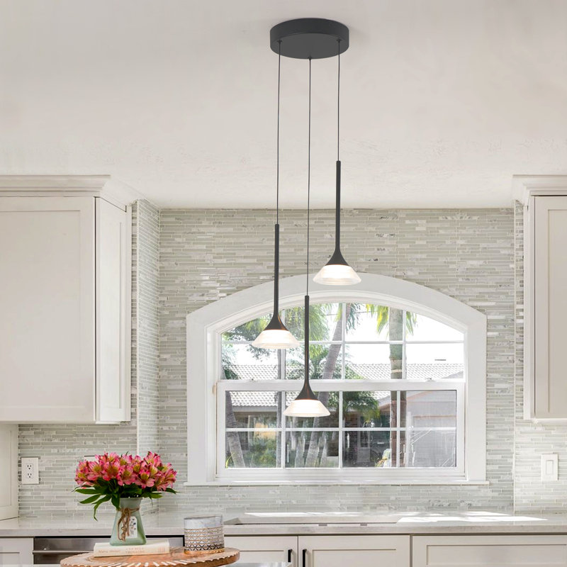 Oniel Lights Cluster Chandelier Kitchen Island Pendant Stairs LED Dimmable, 59" H x 7.8" W x 7.8" D , 3 Lights