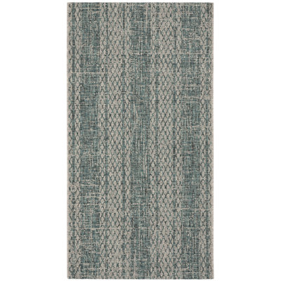 Atwells Light Grey/Teal Indoor/Outdoor Rug