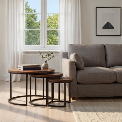Table basse Shelby Mango, brun moyen (ensemble de 3)