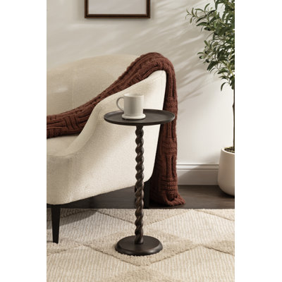 Alcoa Cast Aluminum Round Pedestal Side Table