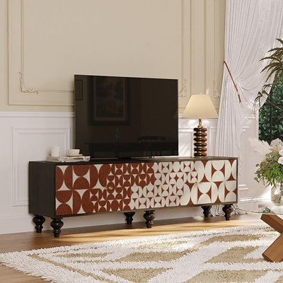 Modern and simple wabi-sabi style TV cabinet with
