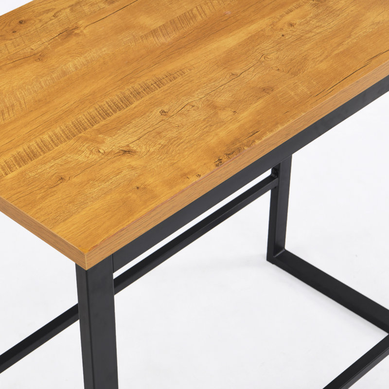 Metal Base Dining Table, Black, 95 H x 80 L x 80 W cm
