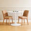 Table de salle à manger 24 po à piédestal carré blanc, petite table moderne en panneau de fibres à densité moyenne pour 2 à 3 personnes, table de cuisine compacte pour petits espaces