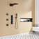 Herathena 3 Functions Digital Display 22" Shower System with 3 Body Jets and Rough-in Valve