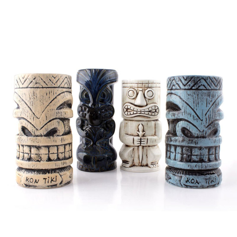 Ensemble de 4 verres à boisson Tiki - ensemble de 4