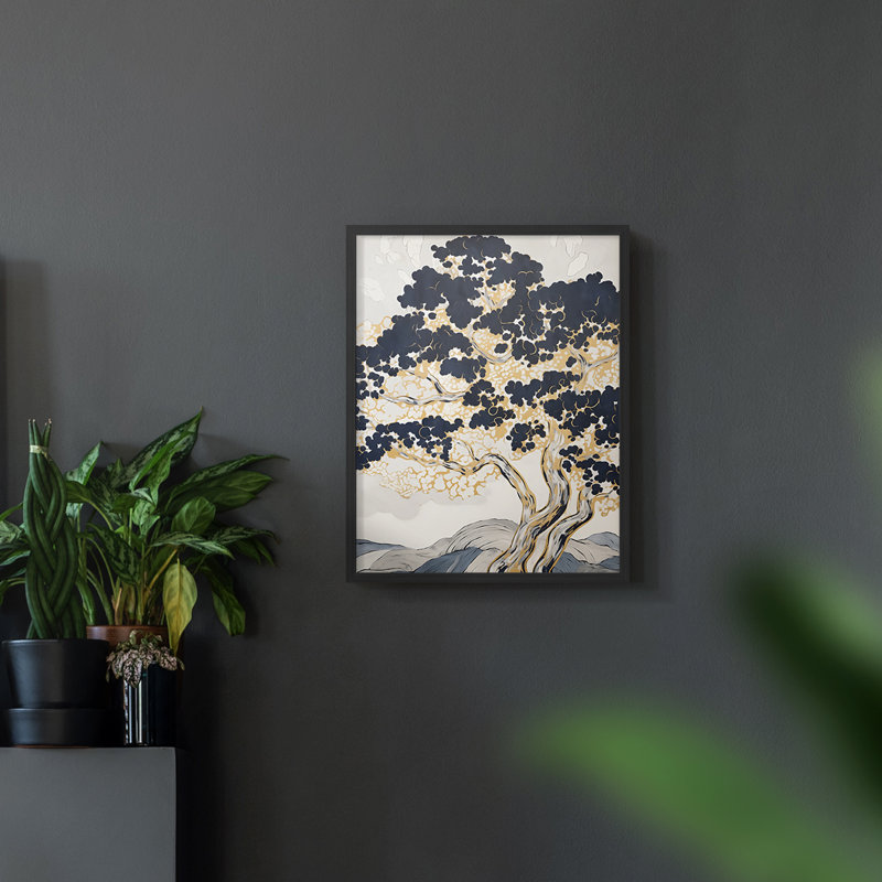 Paysages série CCIX - reproduction encadrée de qualité supérieure - prête à être accrochée - aucun clou requis, Cadre noir