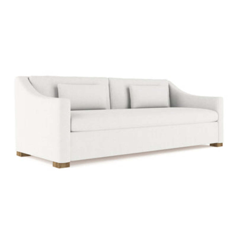 Crosby Slope Arm Sofa, 32.5" H x 96" W x 38" D, Weathered, Box Weave Linen Blanc