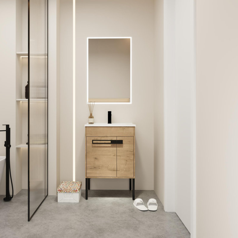Bathroom Vanity, Imitative Oak, 24"