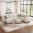 Ashbury Ivery 116.6" Wide Linen Reversible Modular Sofa Living room Sectional Couch with Storage Ottoman-2118647498
