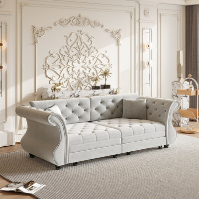 Canapé-lit Chesterfield surdimensionné de 83,8 po