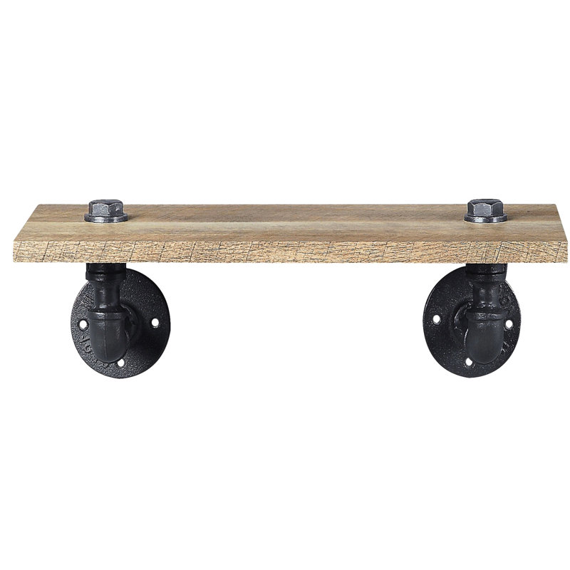 Oak And Sandy Black Wall Shelf - Ideal For Modern Vast Shelving Accommodates A Variety Of Items
