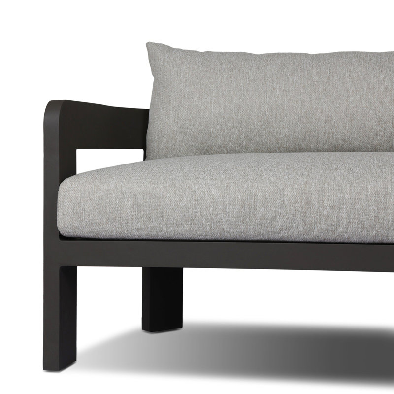 Jackson Outdoor Metal Sofa-96"-Alessi Linen, Concha Fog