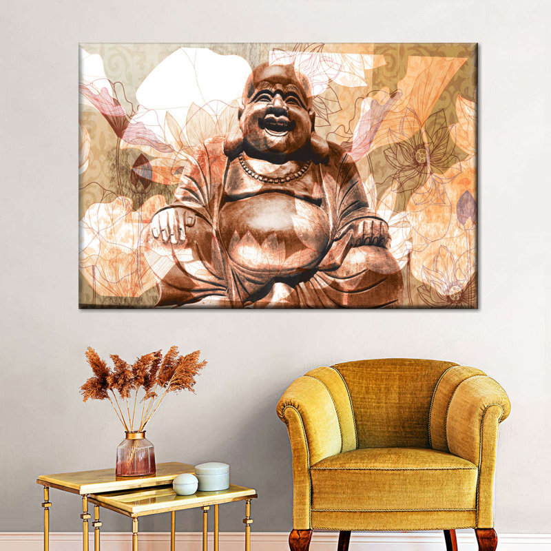 " Happy Buddha " by NirvanaDesigns, 16" H x 24" W x 1.25" D