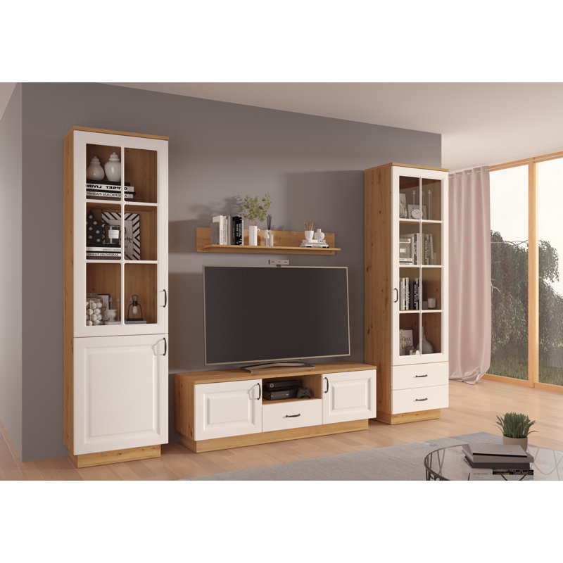 Emond Display Cabinet,  White/Brown