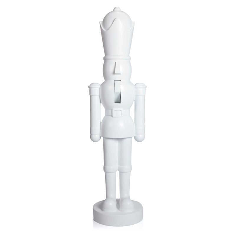 Figurine de casse-noisette en résine blanche Lefka, 40 pouces de hauteur