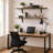 Sorbus 47.3 in Wood Wall Shelves with Black Metal Brackets, 2-Piece Set, Brown-135030851