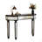 47" Half-Moon Mirrored Console Table With Fluted Glass & Crystal Knob Drawer -  Entryway Vanity Desk For Bedroom/Dressing Room-874383417