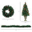 4 décorations de Noël: blanc chaud, baies rouges, pin et 2 arbres décoratifs avec:, vestibule