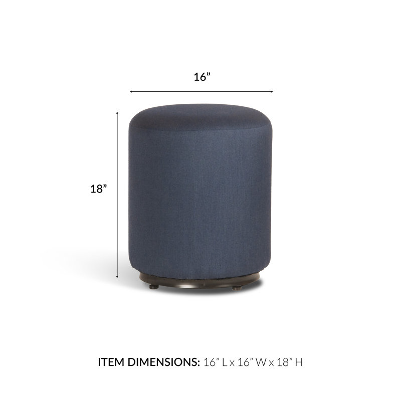 Reilly Outdoor Ottoman with Sunbrella® Cushion, Spectrum Indigo Sunbrella® Plainweave