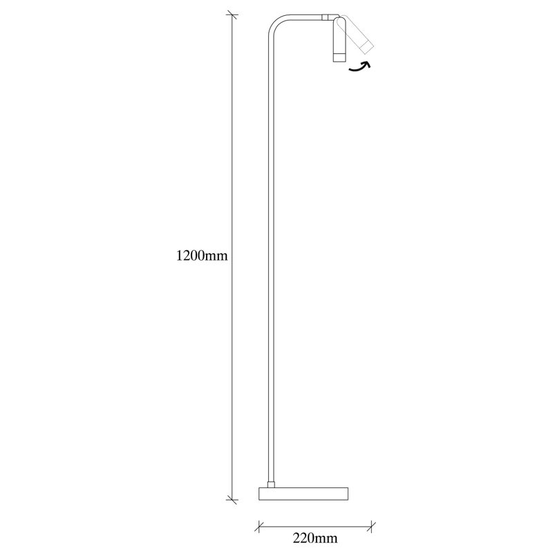 47.16'' Black Arched Floor Lamp