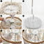 Lampe sur pied avec perles en bois et corde de lin attachée à la main - Lampe sur pied rustique 3 lumières pour chambre à coucher, salon, chambre de bébé - Compatible avec ampoule E12