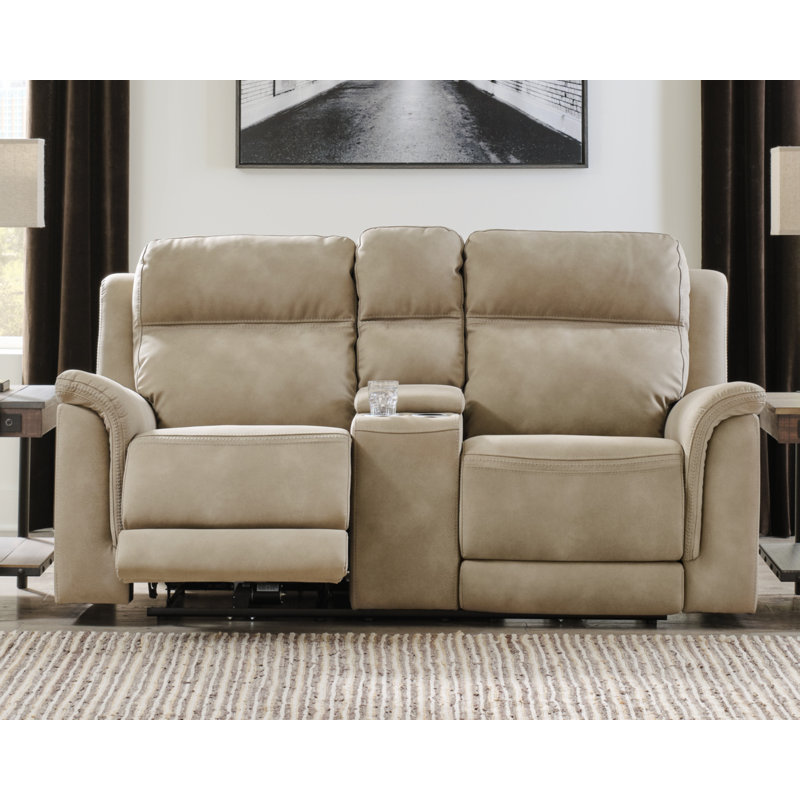 Mealie Upholstered Power Reclining Sectional Symmetrical, Gray Polyester Blend