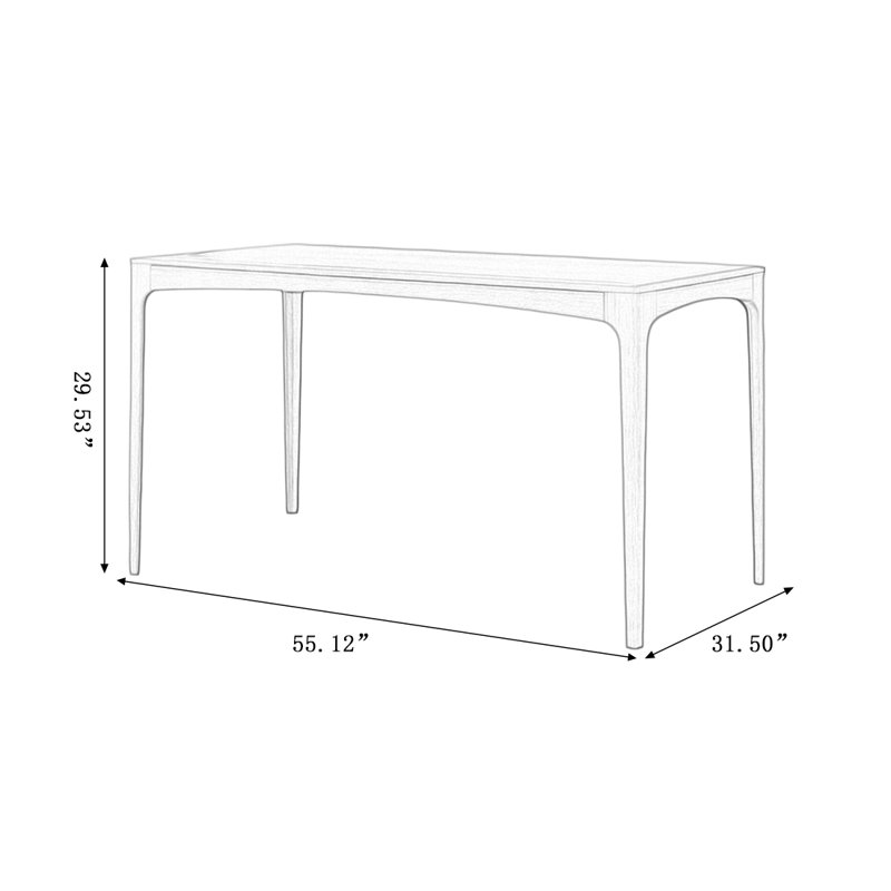 George Oliver Modern Burlywood Rectangular Solid Wood Dining Table ...