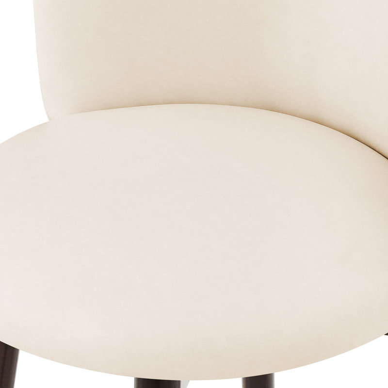 Patrick Swivel Upholstered 26" Counter Stool,  Ivory Seat/ Dark Brown Base