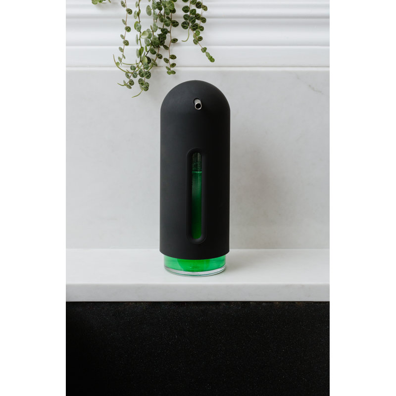 Black Soft-Touch Penguin Soap Dispenser with Window
