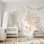 Décoration murale amovible fond blanc pastel Woodland