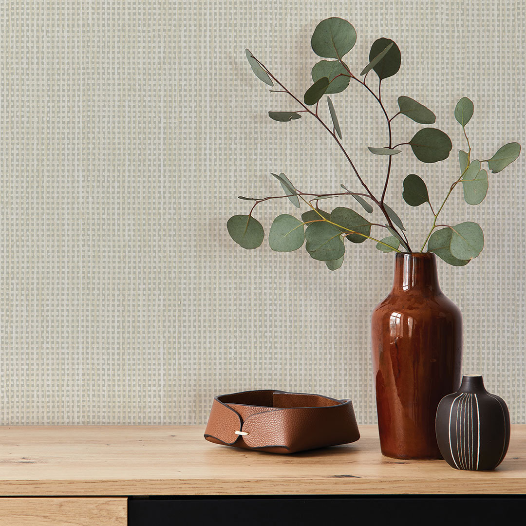 Textured Rattan Self-Adhesive Wallpaper Roll, Beige