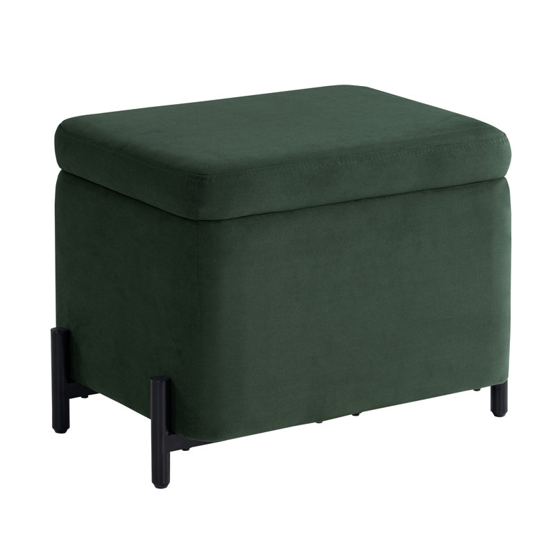 Delton 24" Flip-Tray Small Storage Ottoman, Green