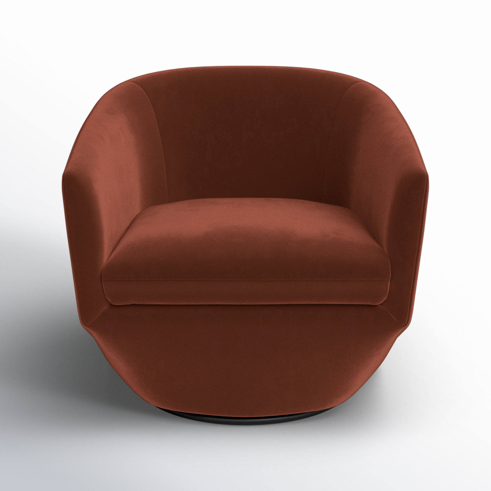 Elexi Swivel Barrel Chair, Burgundy Velvet