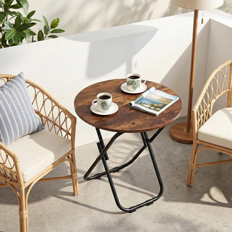 Table d'appoint ronde et pliante, table d'appoint pliable pliable, petite table de bout pliante et compacte, table de collation pliable