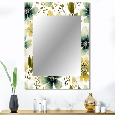 Fougères vertes et blanches de Yorleny - Sereny, miroir mural floral unique, art floral imprimé