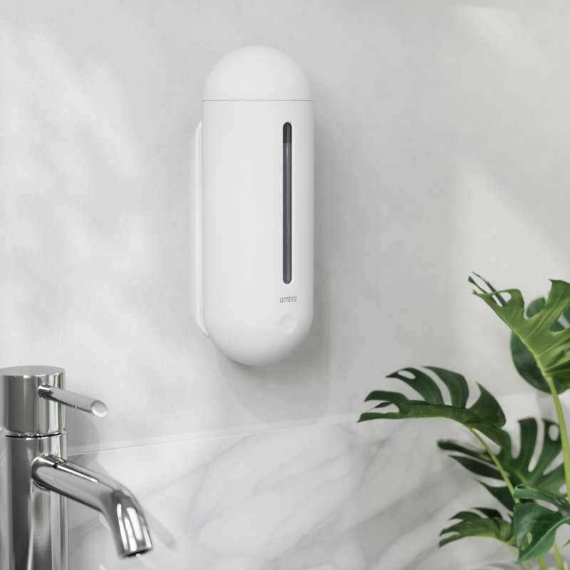White Wall-Mounted Soft-Touch Soap Dispenser