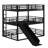 Metal Triple Bunk Bed With Safety Guardrails,Slide And Noise-Reduced Design-140611581