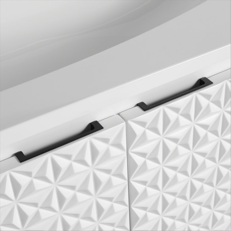 Lavabo de salle de bain 36 po en résine en forme de goutte - Design moderne en forme de goutte d'eau avec protection anti-débordement
