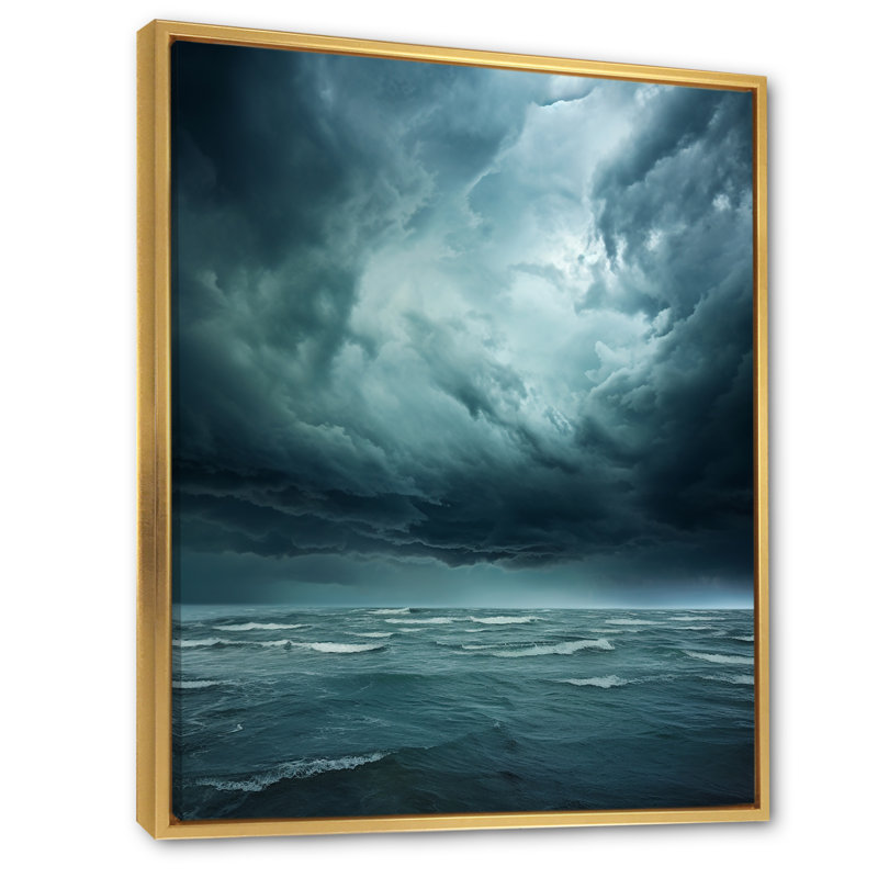 Adolf Ocean Storm Harmony I, reproduction d'art sur toile, Cadre flottant doré, H 32 po x l 24 po x P 1 po
