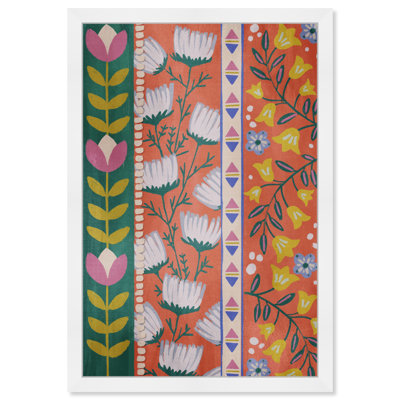 Colorful Floral Pattern by Birch Lane™ - Picture Frame Print