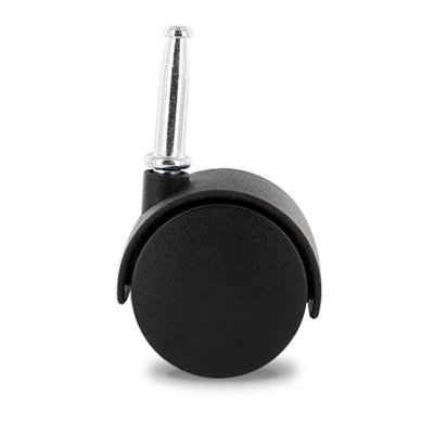 2" Wheel Diameter | Black Nylon Swivel Hooded Samson Twin Wheel Caster | 5/16" X 1-1/2" Long Gripneck Stem | Swivel Radius Of 1-3/4" | 4 Pack By Outwater