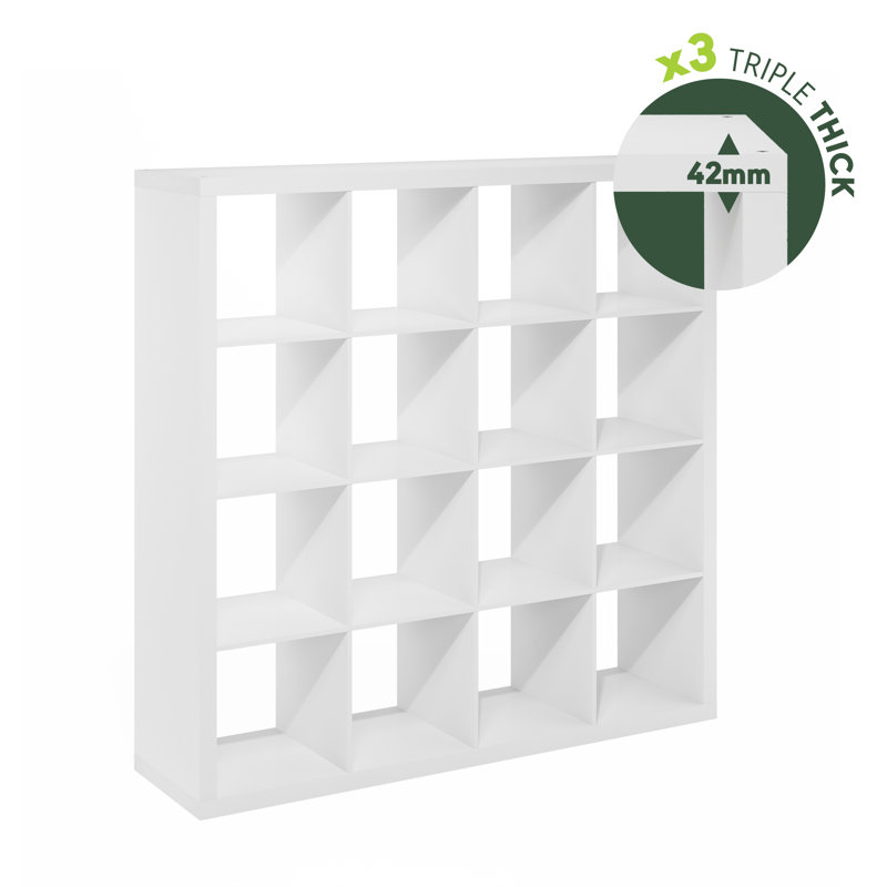 Organisateur de rangement cubique, Blanc, (16 tablettes) H 56,85 po x l 57,4 po x P 15,35 po