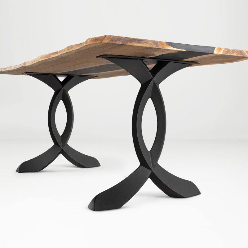 Pieds de table de salle à manger en métal Curva, ensemble de 2