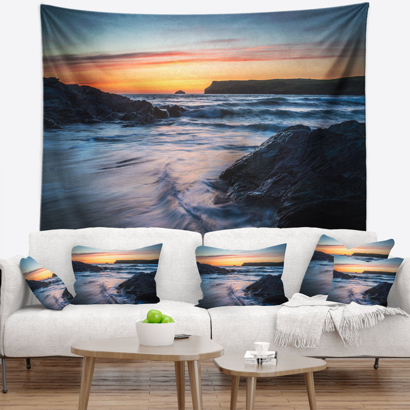 Tapisserie «Seascape Sunset» à Polzeath Beach, H 68 po x l 80 po