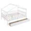 Lit double en bois avec deux tiroirs, blanc