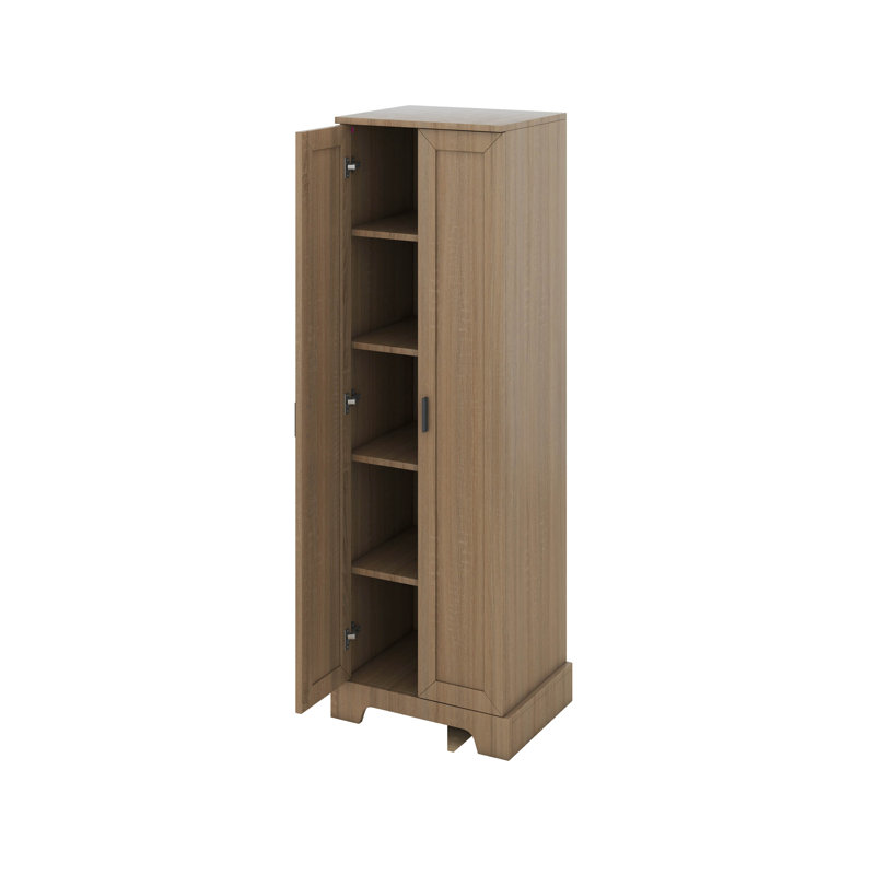 Storage Cabinet With Two Door, Adjustable Shelves, Brown